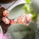 Pink Blossom Handmade Resin DND Dice Set