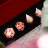 Pink Blossom Handmade Resin DND Dice Set