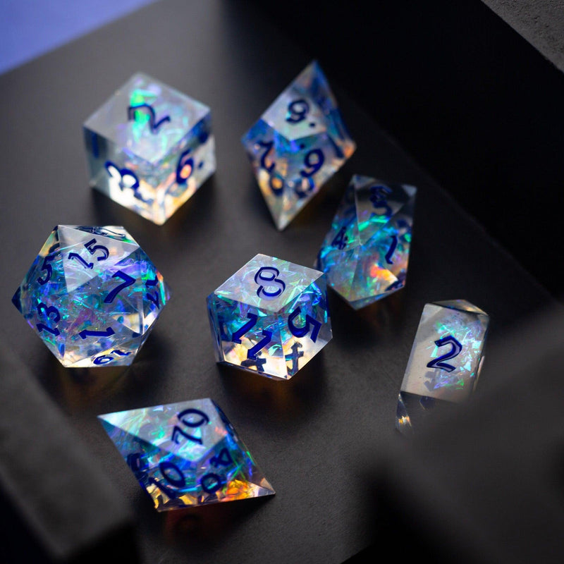 Purple Energy Handmade Resin DND Dice Set