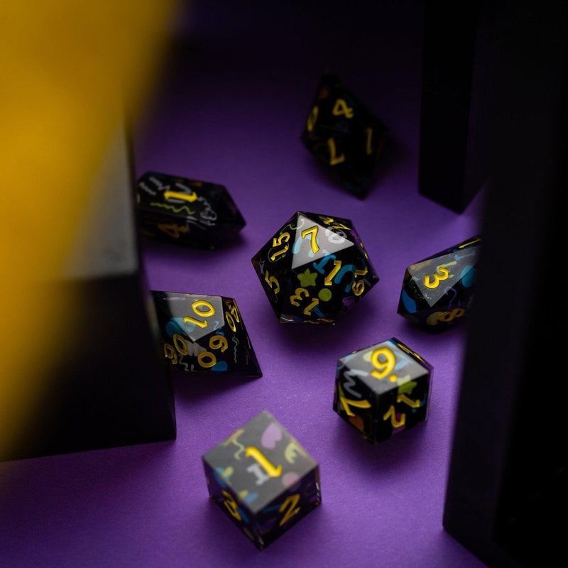 Retro Handmade Resin DND Dice Set