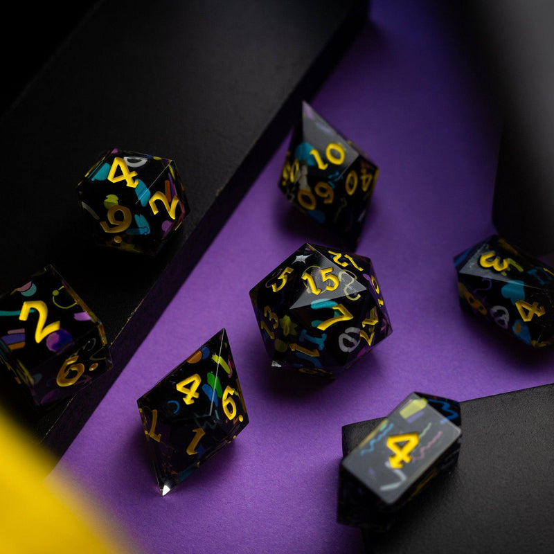 Retro Handmade Resin DND Dice Set