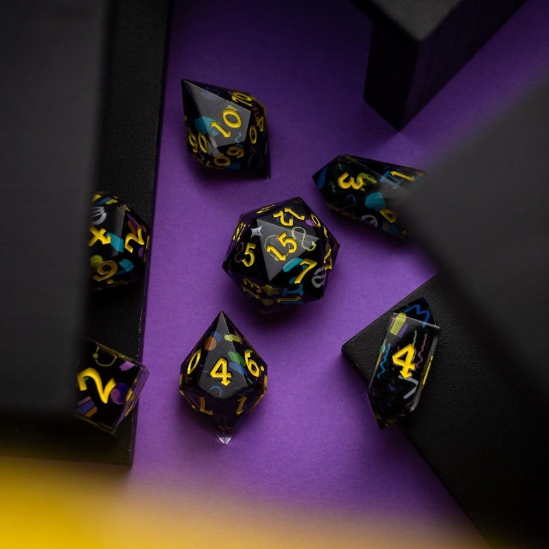 Retro Handmade Resin DND Dice Set