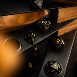 Gemstone Black Night Obsidian Hand Carved DND Dice Set