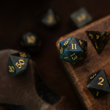 Labradorite Gemstone Dice (And Box) DND Dice Set