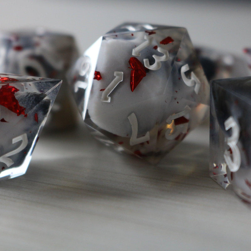 Smoke And Blood Handmade Resin DND Dice Set