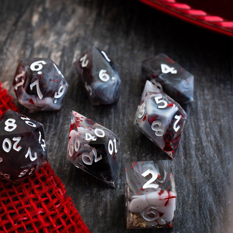 Smoke And Blood Handmade Resin DND Dice Set