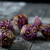 Vine Spike Gemstone Purple Amethyst DND Dice Set