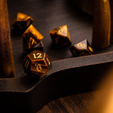 Yellow Tigers Eye Gemstone DND Dice Set