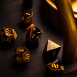 Yellow Tigers Eye Gemstone DND Dice Set