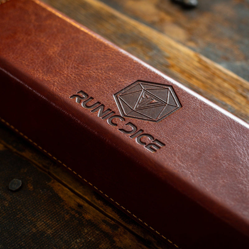 Blood Red Zircon Glass Hand Carved (And Box) DND Dice Set