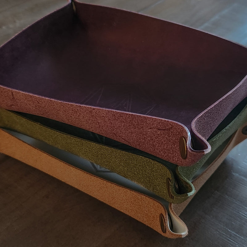 Hand Made Italian Purple Pueblo Leather DND Dice Tray