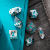 Blue Cloud Handmade Resin Dice Set RPG Game DND MTG Tabletop Gaming