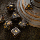 Gemstone Yooperlite Hand Carved DnD Dice Set