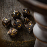 Gemstone Yooperlite Hand Carved DnD Dice Set