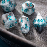 Blue Cloud Handmade Resin Dice Set RPG Game DND MTG Tabletop Gaming