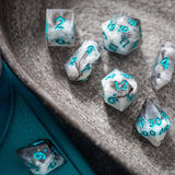 Blue Cloud Handmade Resin Dice Set RPG Game DND MTG Tabletop Gaming