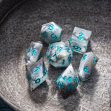 Blue Cloud Handmade Resin Dice Set RPG Game DND MTG Tabletop Gaming