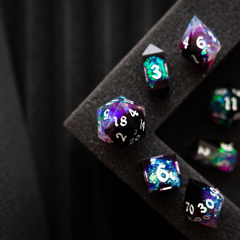 Lightning Handmade Resin Dice Set RPG Game DND MTG Tabletop Gaming