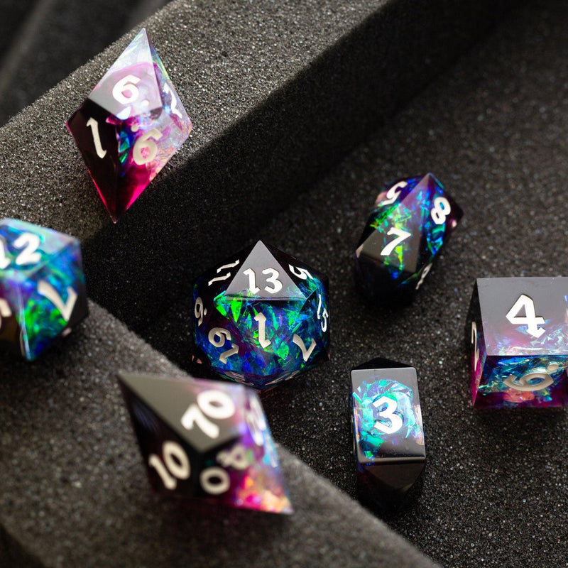 Lightning Handmade Resin Dice Set RPG Game DND MTG Tabletop Gaming