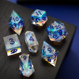 Purple Energy Handmade Resin Dice Set RPG Game DND MTG Tabletop Gaming