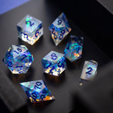 Purple Energy Handmade Resin Dice Set RPG Game DND MTG Tabletop Gaming