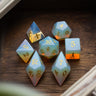 Gemstone Opalite Elven Cut (And Box) DND Dice Set