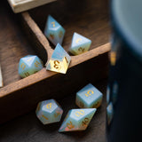 Gemstone Opalite Elven Cut (And Box) DND Dice Set