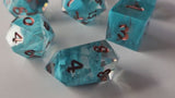 Blue Smoke Handmade Resin Dice Set RPG Game DND MTG Tabletop Gaming