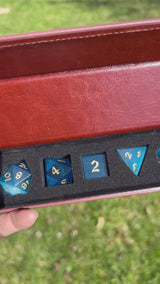 Light Blue Cat's Eye Stone Dice Set