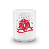 Etsy Mug- Oh Crit - DND Gift - Gift For Dnd- Coffee - D20 Gift- Game Master - Adventure - RPG