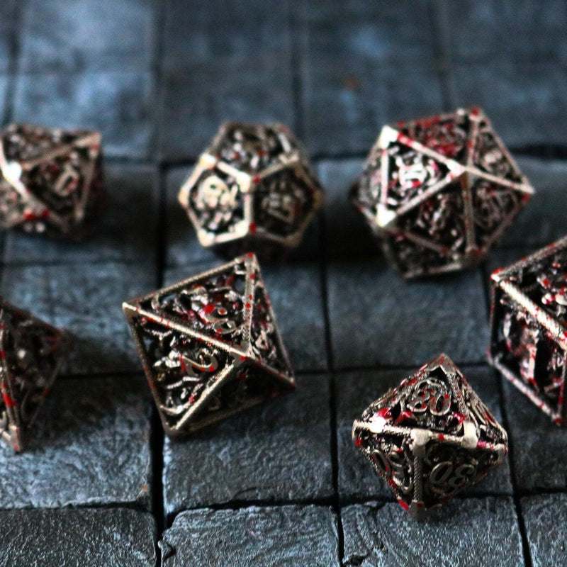 Bloody Medusa Hollow Metal Dice Set Tabletop Gaming