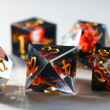 Dark Flower Handmade Sharp Edge Resin Dice Set RPG Game DND MTG Tabletop Gaming