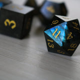 Labradorite Gemstone Dice (And Box) Polyhedral Dice DND Set