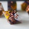 Purple And Gold Handmade Resin Dice Set RPG Game DND MTG Tabletop Gaming