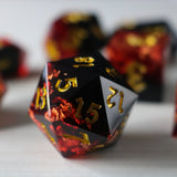 Dark Blood Handmade Resin Dice Set RPG Game DND MTG Tabletop Gaming