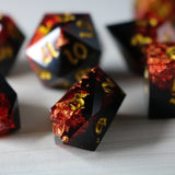 Dark Blood Handmade Resin Dice Set RPG Game DND MTG Tabletop Gaming