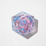 Massive Pastel Pink Baby Blue Glitter Liquid Core 95MM Chonk Handmade Resin Dice And Box