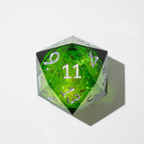 Massive Green Liquid Core 95MM Chonk Handmade Resin Dice And Box