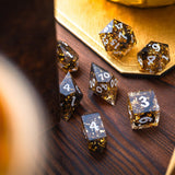 Gold Handmade Resin Dice Set RPG Game DND MTG Tabletop Gaming