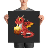 DND Wall Art - Baby Dragon Fire - DND - Gift For Dnd - D20 Gift Picture- Game Master - Adventure - RPG Poster - Geek Gift